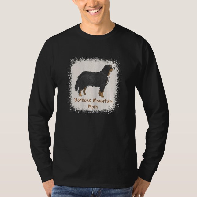 Womens Bernese Mountain Mamma Bleached Cute Hund T Shirt (Framsida)