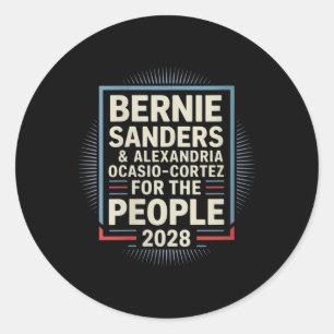 Womens Bernie Sanders och Aoc 2028 för ordförande Runt Klistermärke