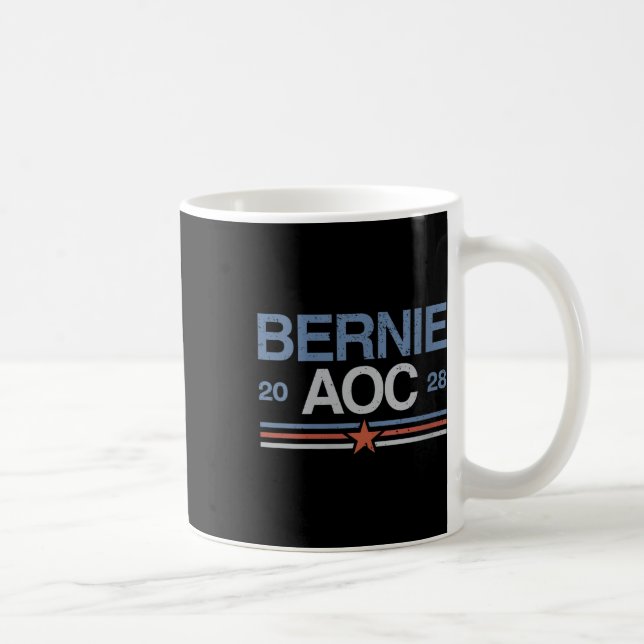 Womens Bernie Sanders och Aoc V-nacke Kaffemugg (Höger)