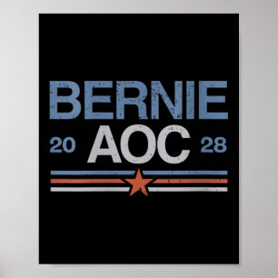 Womens Bernie Sanders och Aoc V-nacke Poster