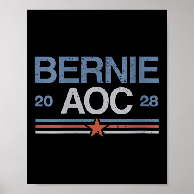 Womens Bernie Sanders och Aoc V-nacke Poster (Framsidan)