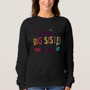 Womens Best Big Sister Blommigt Dekoration Gran T Shirt