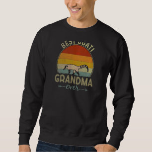 Womens Best Coati Grandma nånsin Retro Mors dag Lång Ärmad Tröja