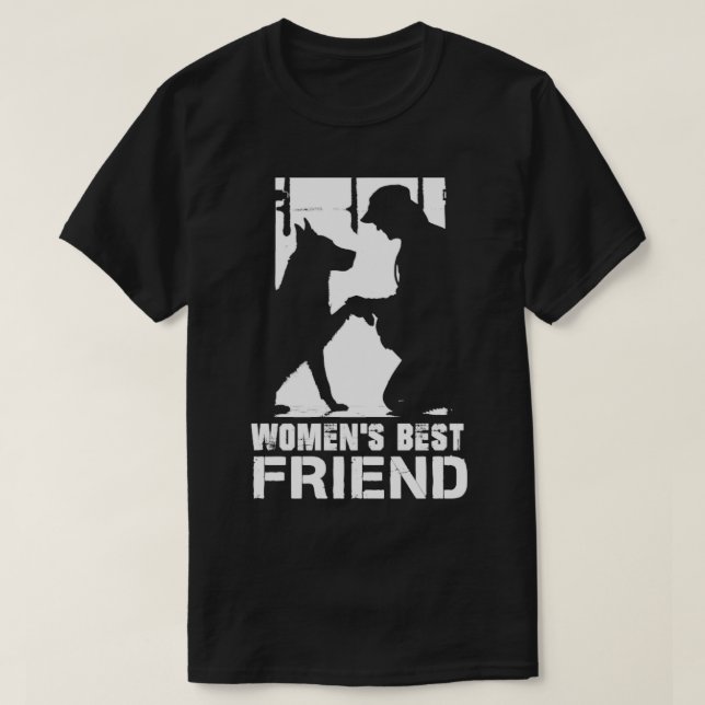 Womens Best Friend Shirt Hund älskare Gift T (Design framsida)