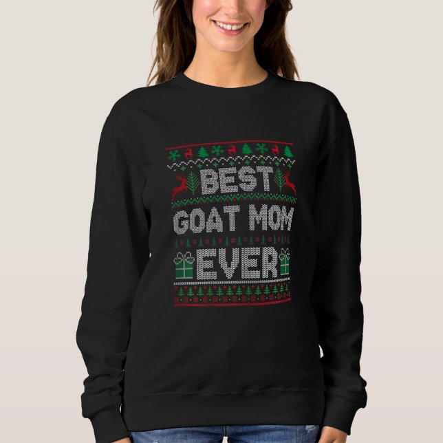 Womens Best Goat Mom Ever Christmas Pajamas Matchi T Shirt (Framsida)