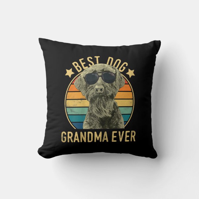 Womens Best Hund Grandma Allant Schnauzer Kudde (Framsida)