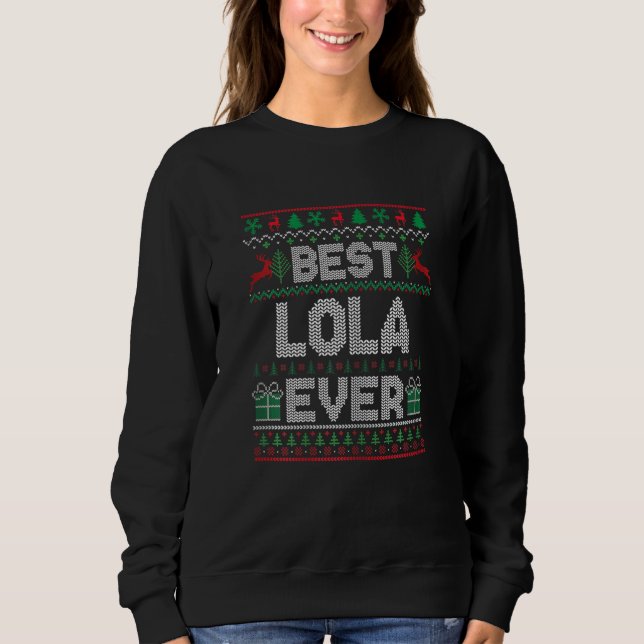 Womens Best Lola Ever Christmas Pajamas Matching U T Shirt (Framsida)