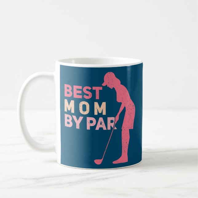 Womens Best Mom By Par Golfer Golfing Golf  Kaffemugg (Vänster)