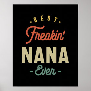 Womens Best Nana någonsin Grandma Gift Poster