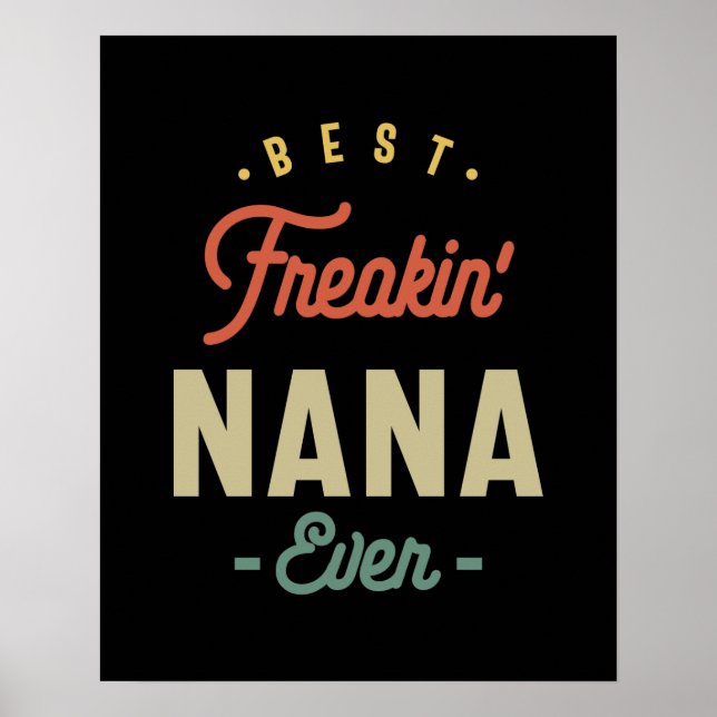 Womens Best Nana någonsin Grandma Gift Poster (Framsidan)