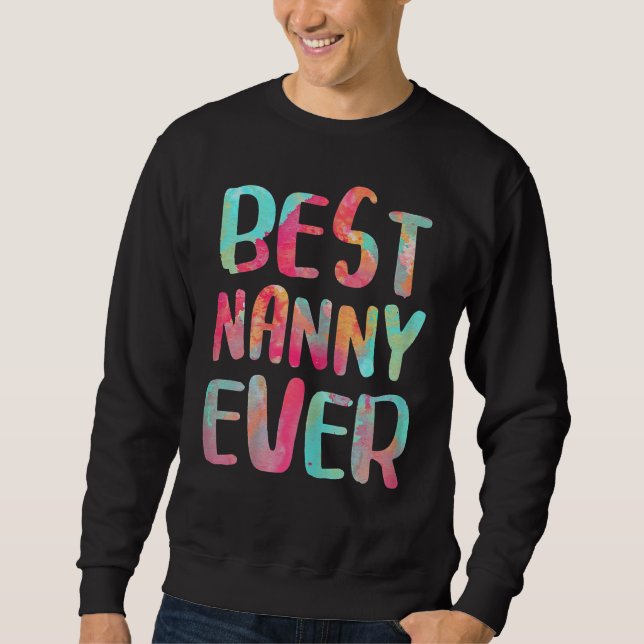 Womens Best Nanny någonsin Tee Mors dag Lång Ärmad Tröja (Framsida)