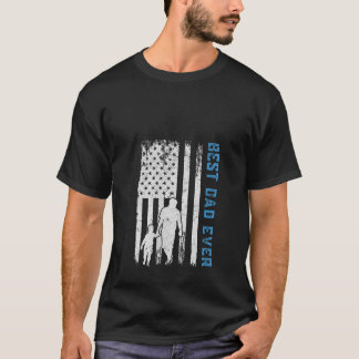 Womens Best Pappa pappa Aldriotisk amerikansk Flag T Shirt