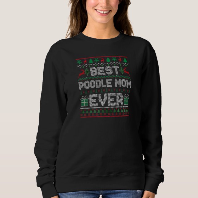Womens Best Poodle Mom Ever Christmas Pajamas Matc T Shirt (Framsida)