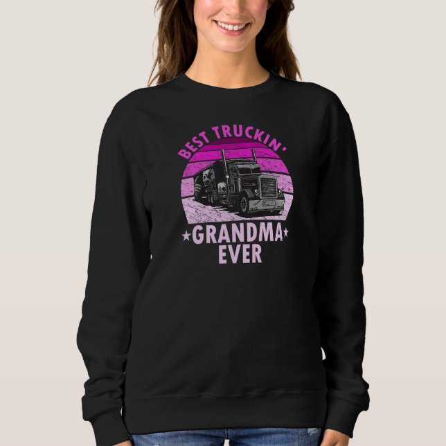 Womens Best Truckin Grandma Ever  Truck Driver Tru T Shirt (Framsida)