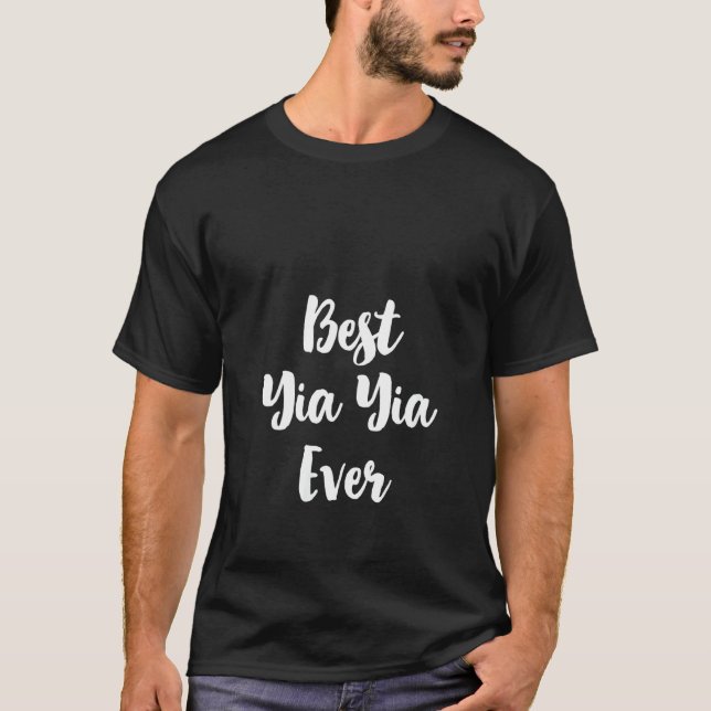 Womens Best Yia Yia Aldrinyfunny Cute Yiayia Mor" T Shirt (Framsida)
