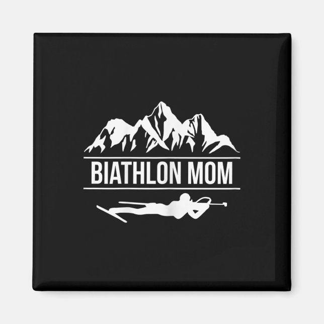 Womens Biathlon Mamma Biathlete Skiing Shoing Magnet (Framsidan)