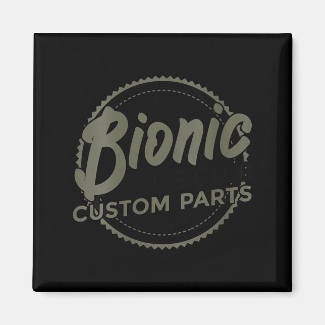 Womens Bionic Knee Club Parts Funny Knee Replaceme Magnet (Framsidan)