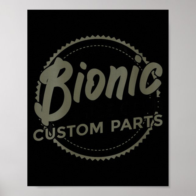 Womens Bionic Knee Club Parts Funny Knee Replaceme Poster (Framsidan)