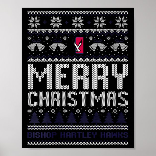 Womens Bishop Hartley Hawks Logotyp God jul U Poster (Framsidan)