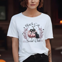 Womens Black Cat Social Klubb Halloween