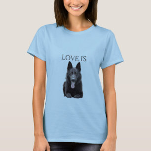 Womens Black German Shepherd Shepard T Hund Pappa  Shirt