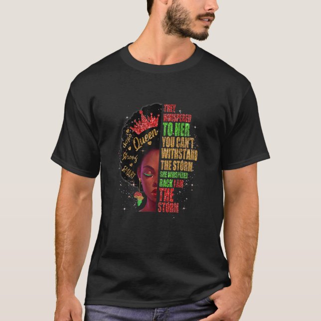 Womens Black History Month Afro Melanin Queen Afri T Shirt (Framsida)