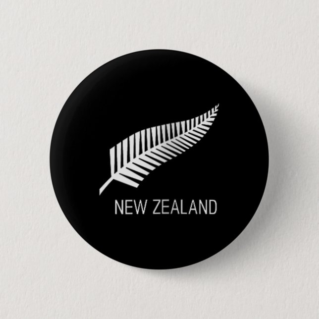 Womens Black New Zealand Fern Shirt Mens Black Pro Knapp (Framsida)