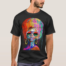 Womens Black Queen Afro Melanin Exponent T Shirt