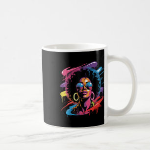 Womens Black Queen Afro Melanin Paint Dripping Jun Kaffemugg