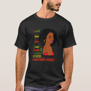Womens Black Queen Dam Curly Natural Afro America T Shirt