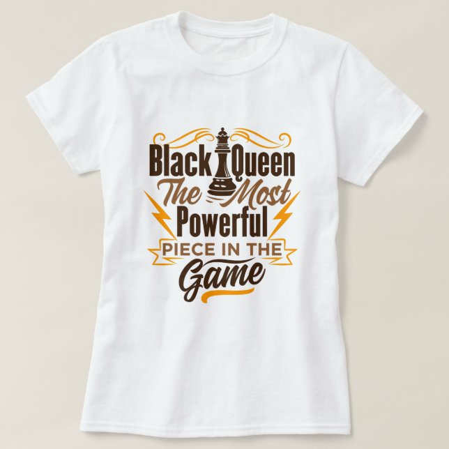 Womens Black Queen Shirt Black Queen Chess Tshirt T Shirt (Design framsida)