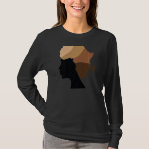 Womens Black Woman Afrika Karta Hair Melanin Blm P T Shirt