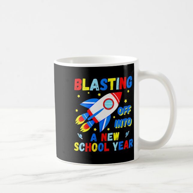 Womens Blasting Off Into A New School Year Cute Ro Kaffemugg (Höger)
