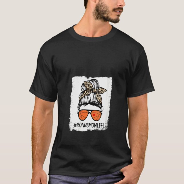 Womens Bleached Basketball Bonus Mamma Leopard Mes T Shirt (Framsida)