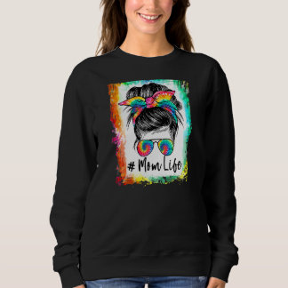 Womens Bleached Mamma Life Messy Bun Hair Sunglass T Shirt