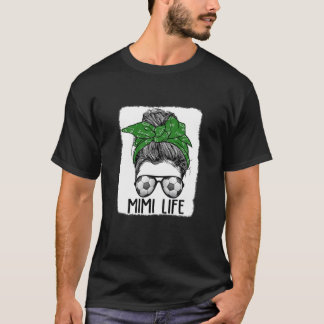 Womens Bleached Soccer Mimi Messy Bun Mamma Life F T Shirt