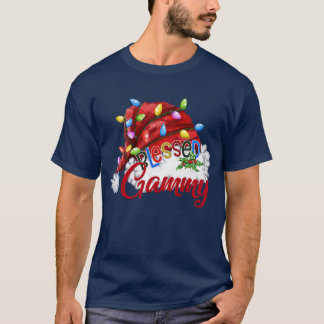 Womens Bless Gammy Santa Hat Julafton Light T Shirt