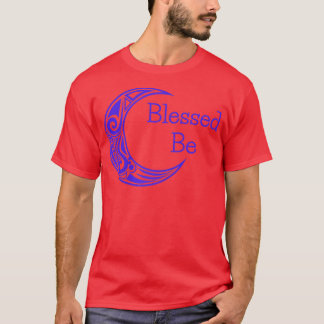 Womens Blessed Be Witch and Wiccan Moon  T Shirt
