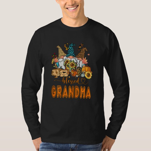 Womens Blessed Grandma Women's Trendy Fall Catmom  T Shirt (Framsida)