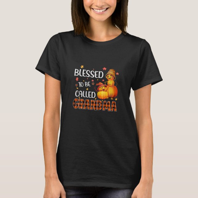 Womens Blessed To Be Called Grandma Halloween T Shirt (Framsida)