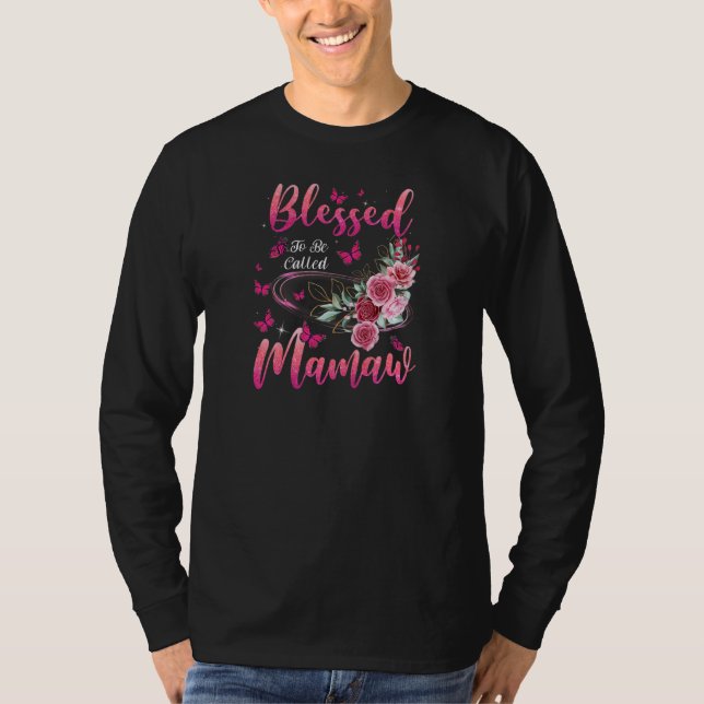 Womens Blessed To Be Called Mamaw Cute Girls Women T Shirt (Framsida)