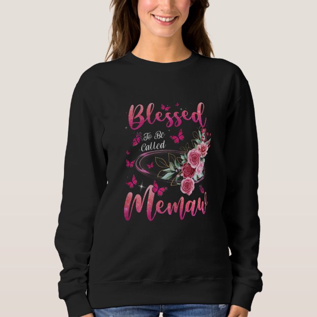 Womens Blessed To Be Called Memaw Cute Girls Women T Shirt (Framsida)