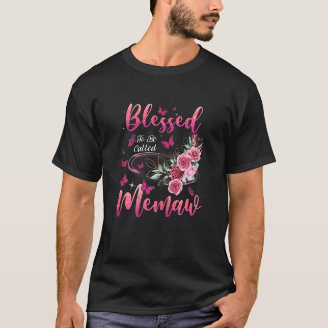 Womens Blessed To Be Called Memaw Cute Girls Women T Shirt (Framsida)
