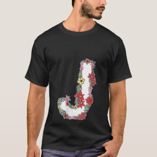 Womens Blommigt Brev J V Nacke T Shirt