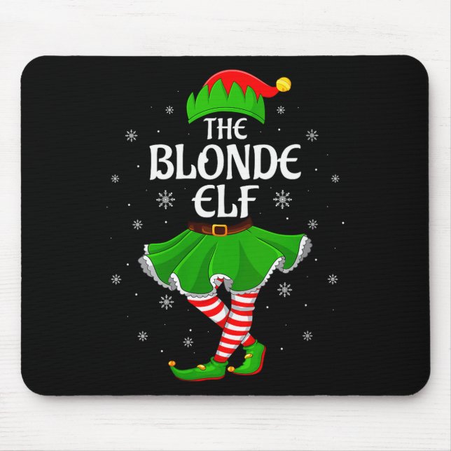 Womens Blonde Elf Christmas Family Girls Women Elf Musmatta (Framsidan)