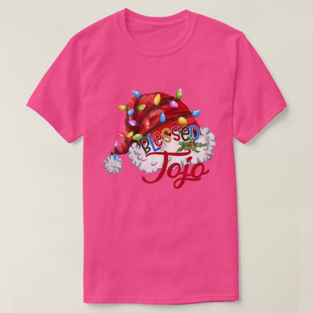 Womens Blsed Jojo Santa Hat Julafton Light77 T Shirt (Design framsida)