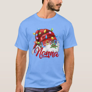 Womens Blsed Nonna Santa Hat Julafton Light T Shirt