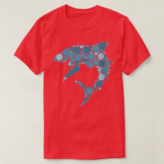 Womens Blue Polka Dot Shark International Dot Day  T Shirt (Design framsida)