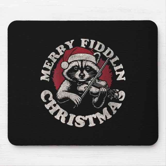 Womens Bluegr Holiday Raccoon Merry Fidding Christ Musmatta (Framsidan)