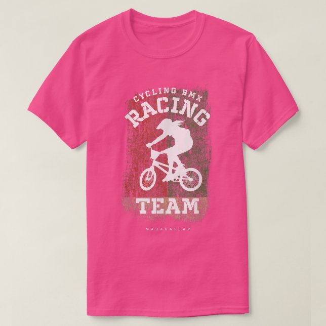 Womens BMX Bike Madagascar Flagga Biking Cycling R T Shirt (Design framsida)
